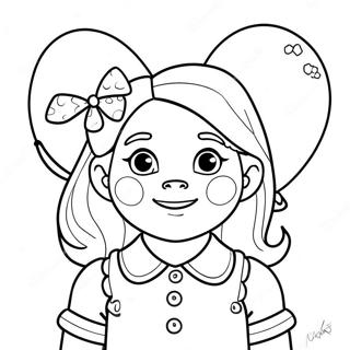 Annie mit bunten Ballons Ausmalbild | Annie Ausmalbild