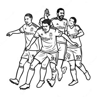 LAFC-Spieler in Aktion Ausmalbild | LAFC Logos Ausmalbild