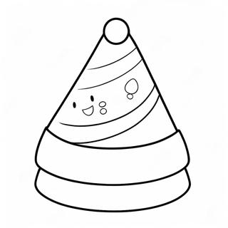 Festlicher Weihnachtsmann Hut Ausmalbild | Weihnachtsmann Hut Ausmalbild