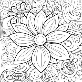 Fettes und einfaches Blumen-Ausmalbild | Fett und Einfach Ausmalbild