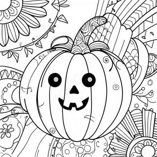 Halloween Zentangle Kürbis Ausmalbild | Halloween Zentangle Ausmalbild