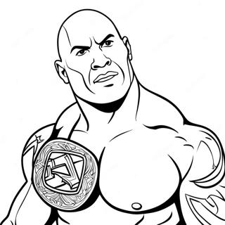 The Rock WWE Ausmalbild | Der Felsen Ausmalbild
