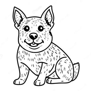 Ausmalbild eines Blue Heelers | Blauer Heeler Ausmalbild