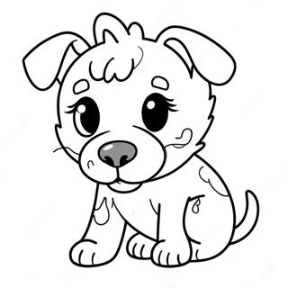 Verspieltes Ausmalbild eines Blue Heeler Welpen | Blauer Heeler Ausmalbild