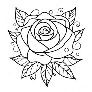 Gothic Rose Tattoo Ausmalbild | Goth Tattoo Ausmalbild