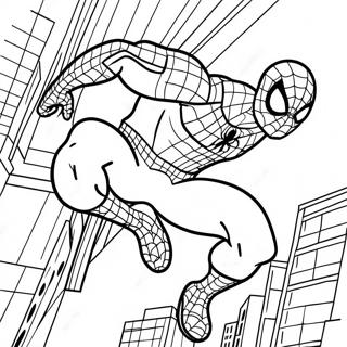 Spiderman 2 Action Pose Ausmalbild | Spiderman 2 Ausmalbild