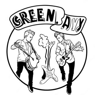 Green Day Logo Ausmalbild | Grüne Tag Ausmalbild