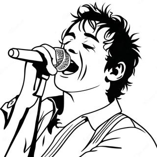 Billie Joe Armstrong singt Ausmalbild | Grüne Tag Ausmalbild
