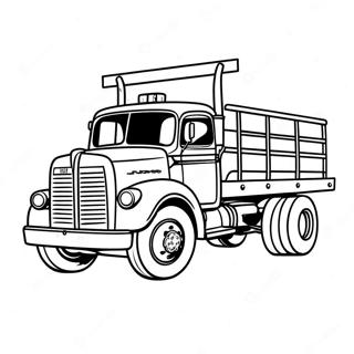 Klassisches Lkw Ausmalbild | Pritschenwagen Ausmalbild