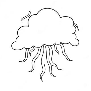 Gewitter mit Blitz Ausmalbild | Blitz Ausmalbild