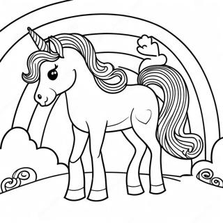 Magisches Afro-Einhorn im Regenbogen Ausmalbild | Afro Einhorn Ausmalbild