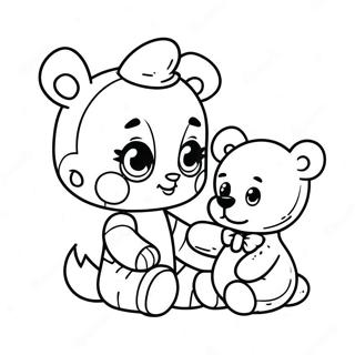 Niedliches Schrottbaby mit Teddybär Ausmalbild | Schrott Baby Ausmalbild