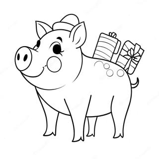Weihnachtsschwein Ausmalbild | Weihnachts-Schwein Ausmalbild