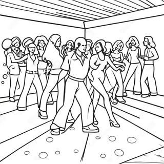 Disco-Tanzfläche der 1970er Jahre Ausmalbild | 1970er Disco Ausmalbild