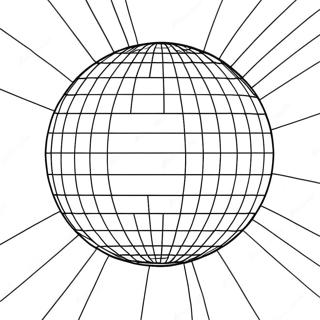 Groovige Disco-Kugel der 1970er Jahre Ausmalbild | 1970er Disco Ausmalbild