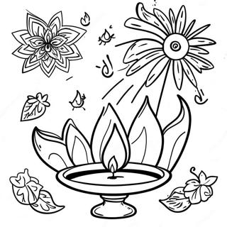 Diwali-Festival Ausmalbild | Diwali Ausmalbild