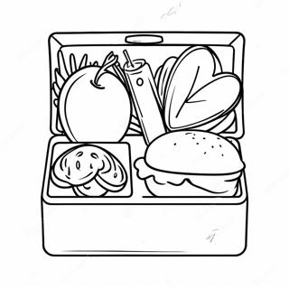 Gesunde Schulmittagessen Box Ausmalbild | Schulmittagessen Ausmalbild
