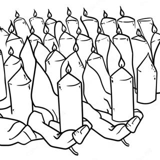 Kerzenanzünden Holocaust Gedenk Ausmalbild | Holocaust-Gedenken Ausmalbild