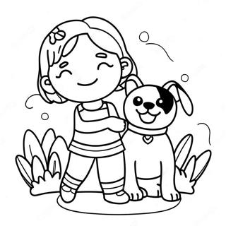 Mädchen mit Hund Malvorlagen