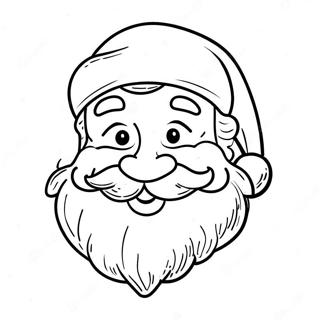 Fröhliches Weihnachtsmann Gesicht Ausmalbild | Weihnachtsmann Gesicht Ausmalbild