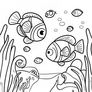 Nemo und Dory Unterwasser Abenteuer Ausmalbild | Findet Dorie Ausmalbild