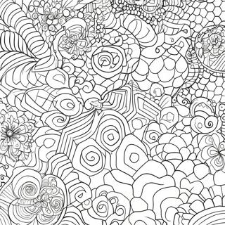 Bunte Sechseck Designs Ausmalbild | Sechseck Ausmalbild