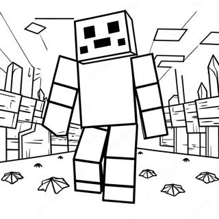 Minecraft Entity 303 bedrohliches Ausmalbild | Minecraft Entität 303 Ausmalbild