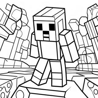 Gruseliges Minecraft Entity 303 im Dunkeln Ausmalbild | Minecraft Entität 303 Ausmalbild