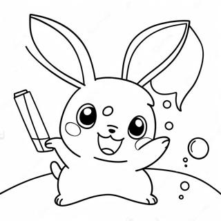 Niedliches Raichu, das mit Freunden spielt Ausmalbild | Raichu Ausmalbild
