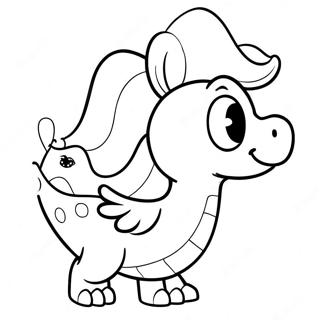 Niedliches Birdo mit einer Schleife Ausmalbild | Birdo Ausmalbild