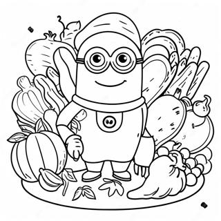 Minion Erntedankfest Ausmalbild | Minion Erntedankfest Ausmalbild