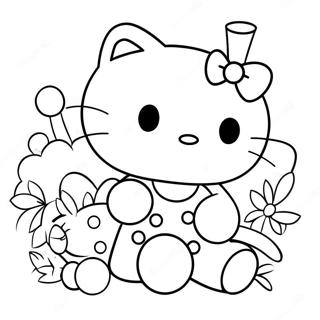Hello Kitty mit Freunden Ausmalbild | Sanrio Anime Ausmalbild