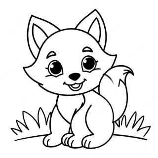 Cartoon-Fuchs Ausmalbild | Cartoon-Fuchs Ausmalbild