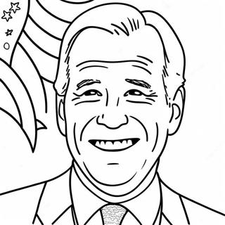 Joe Biden lächelndes Porträt Ausmalbild | Joe Biden Ausmalbild