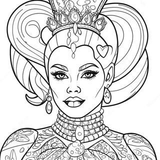 Fabelhafte Drag Queen im glitzernden Kostüm Ausmalbild | Drag Queen Ausmalbild