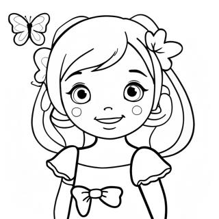 Niedliche Shinobu mit Schmetterling Ausmalbild | Shinobu Ausmalbild