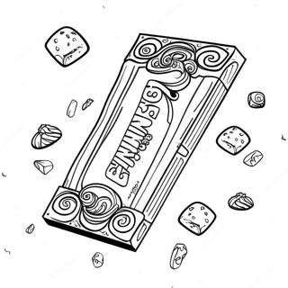 Goldener Wonka-Riegel Ausmalbild | Wonka Riegel Ausmalbild