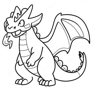 Feuerspeiender Drachen Pokémon Ausmalbild | Drachen Pokemon Ausmalbild
