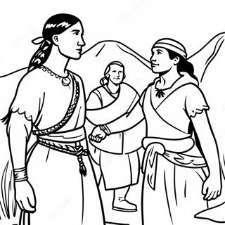 Mutige Sacagawea, die Lewis und Clark führt Ausmalbild | Sacagawea Ausmalbild