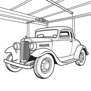 Vintage Mechaniker Garage Ausmalbild | Mechaniker Ausmalbild
