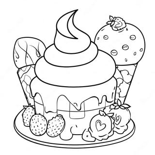 Detailliertes Dessert Ausmalbild | Detailliertes Dessert Ausmalbild