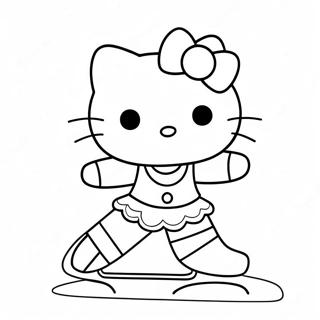 Hello Kitty Eislaufen Ausmalbild | Hallo Kitty Eislaufen Ausmalbild