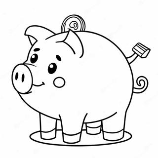 Niedliches Sparschwein Spartracker Ausmalbild | Einsparungs-Tracker Ausmalbild