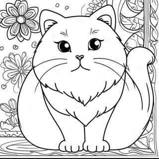 Perserkatze Ausmalbild | Persische Katze Ausmalbild