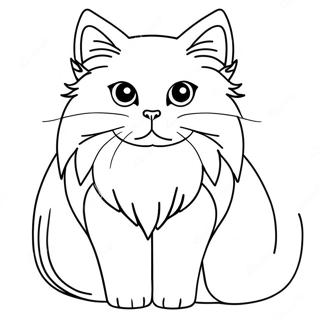 Flauschige Perserkatze Ausmalbild | Persische Katze Ausmalbild