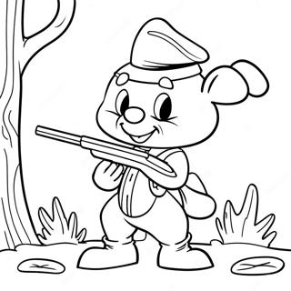 Lustiges Elmer Fudd Jagd Ausmalbild | Elmer Fudd Ausmalbild