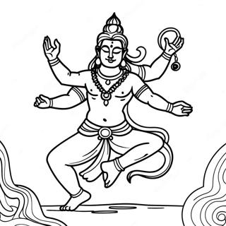 Tanzende Shiva Ausmalbild | Shiva Ausmalbild