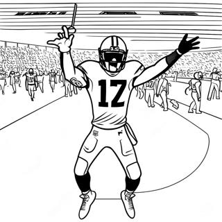 Davante Adams Touchdown Feier Ausmalbild | Davante Adams Ausmalbild