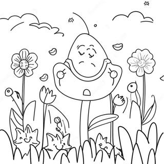 Bunter schicker Blumen-Garten Ausmalbild | Schicke Blume Ausmalbild