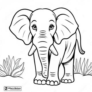 Majestätischer afrikanischer Elefant Ausmalbild | Realistischer Elefant Ausmalbild